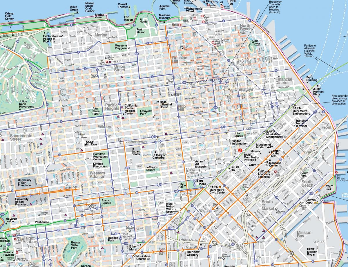 Mapa detallado de San Francisco