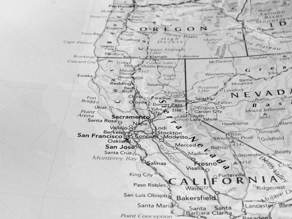 en branco e negro mapa de San Francisco