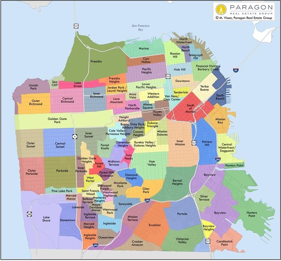 San Francisco bay area barrio mapa