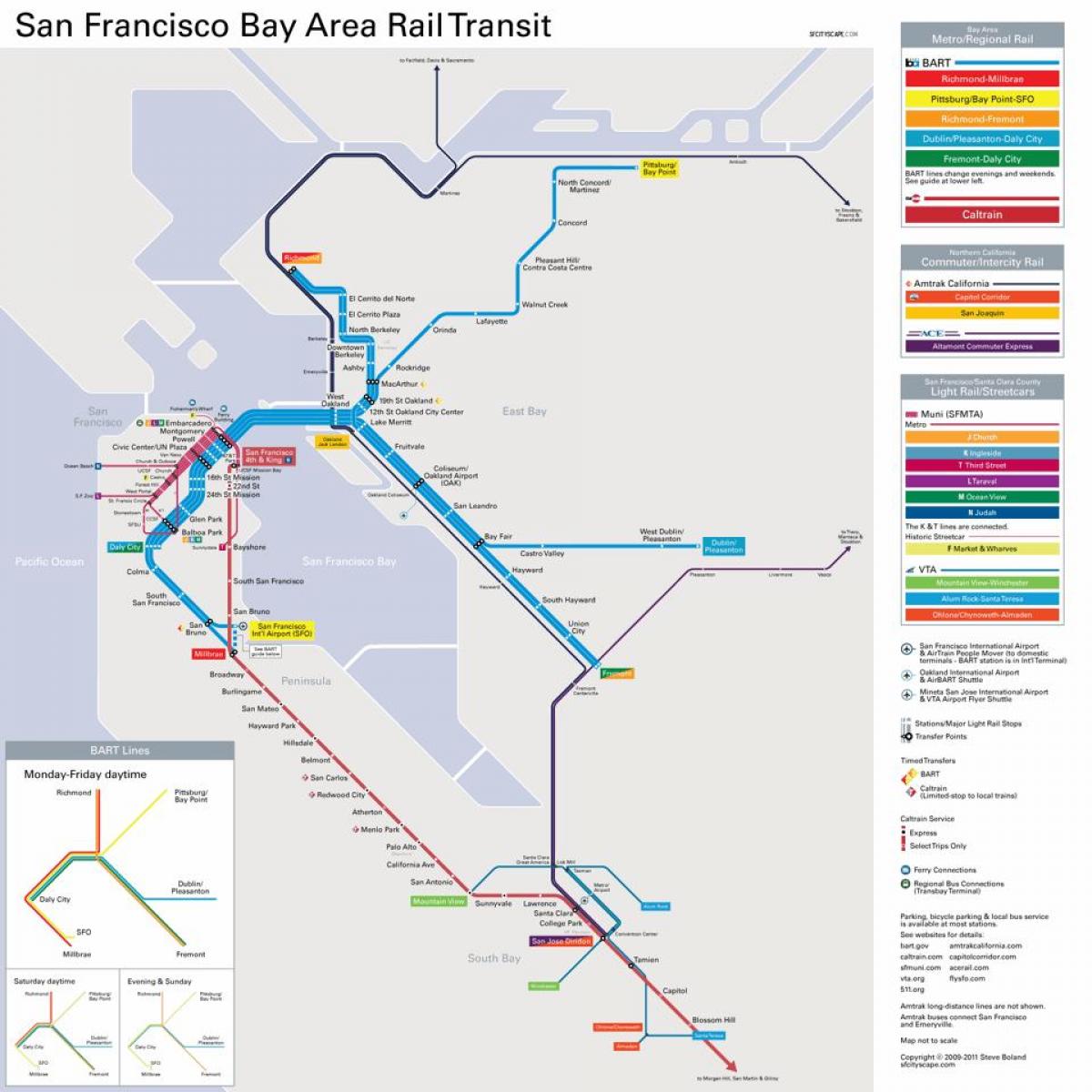 bart estacións de San Francisco mapa
