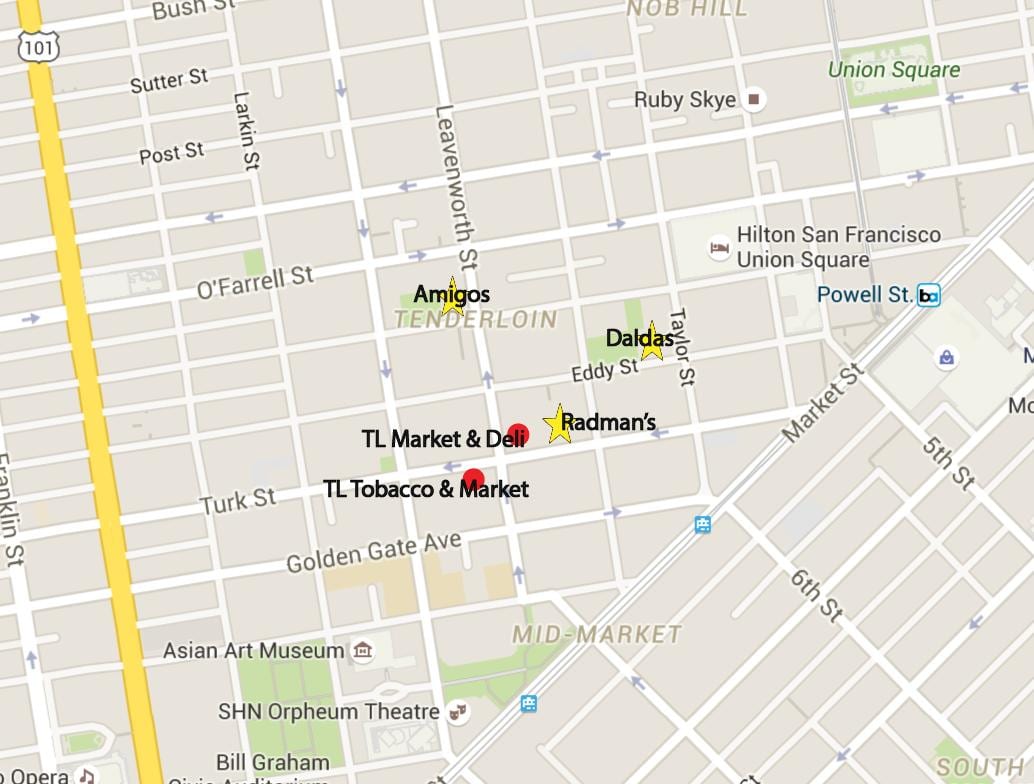 Mapa de lombo área de San Francisco