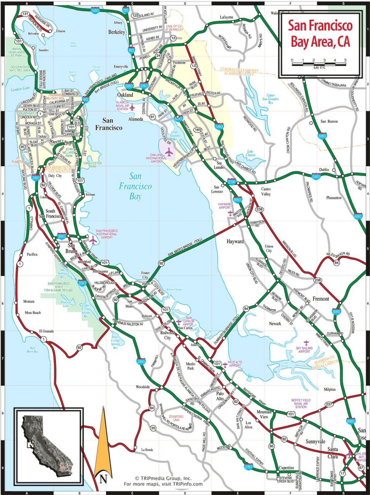 mapa da baía de San Francisco