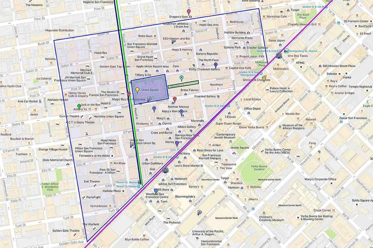 Mapa de unión praza tendas