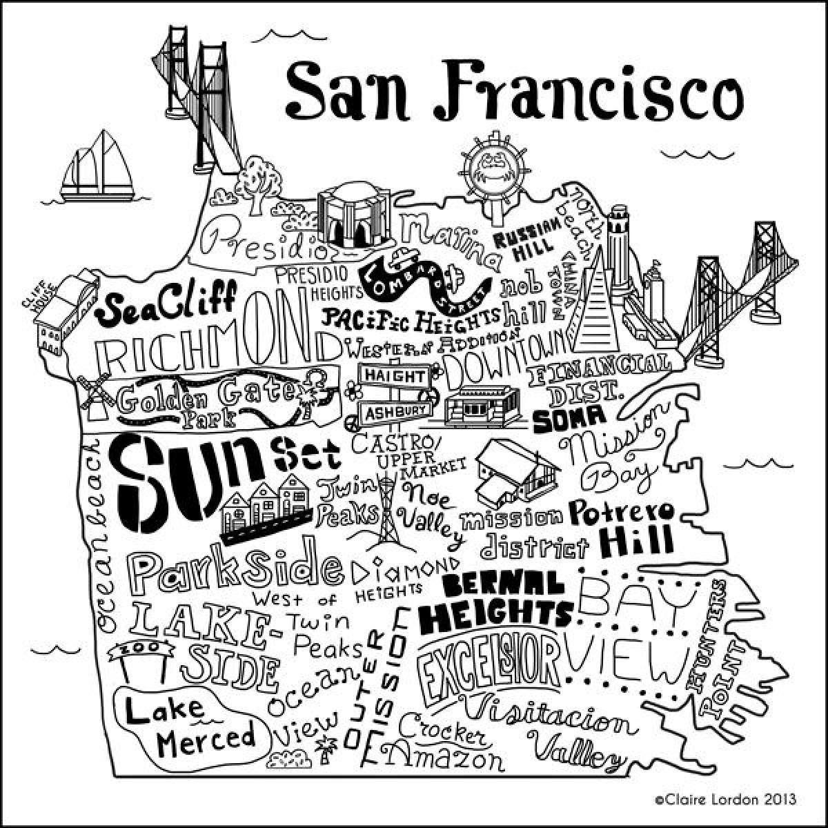 Mapa de tenda de San Francisco