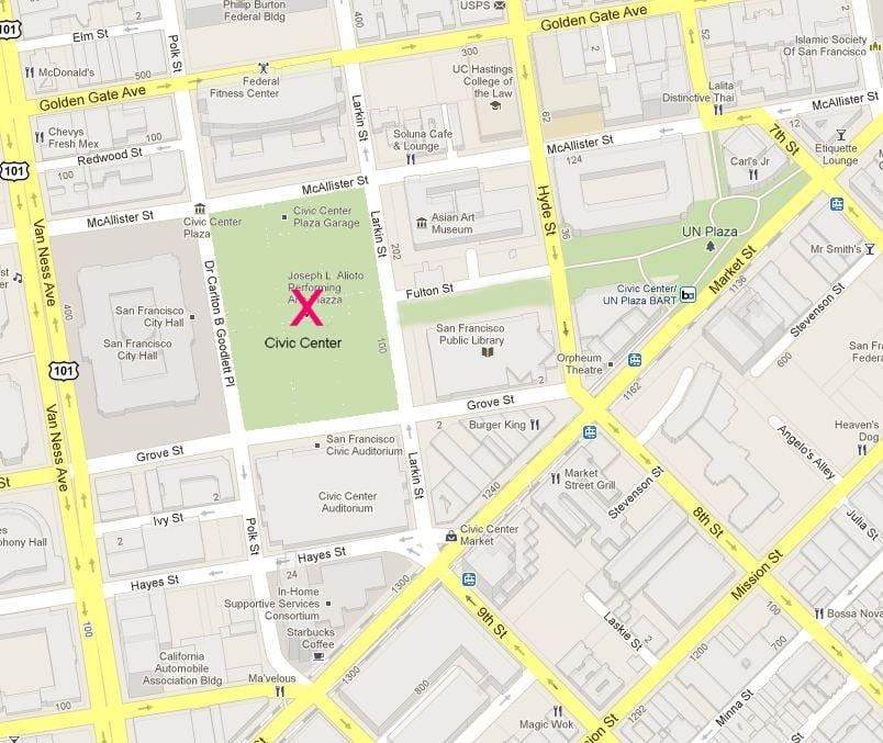 Mapa de San Francisco, centro cívico