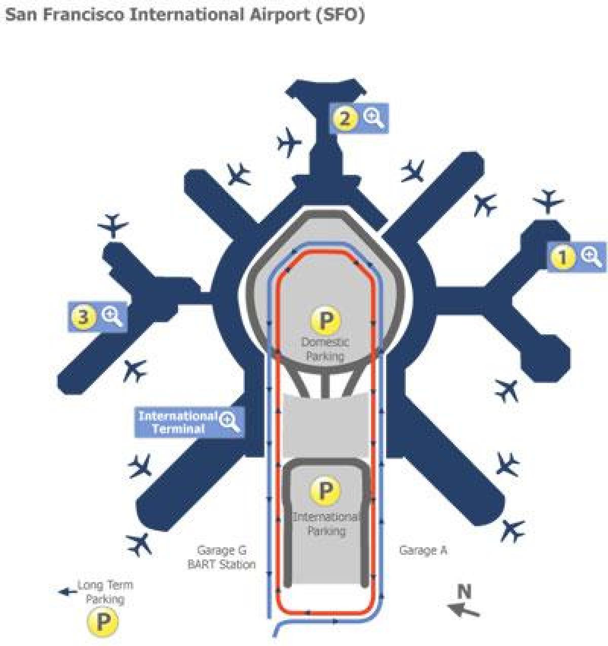San Francisco aeroporto porta mapa