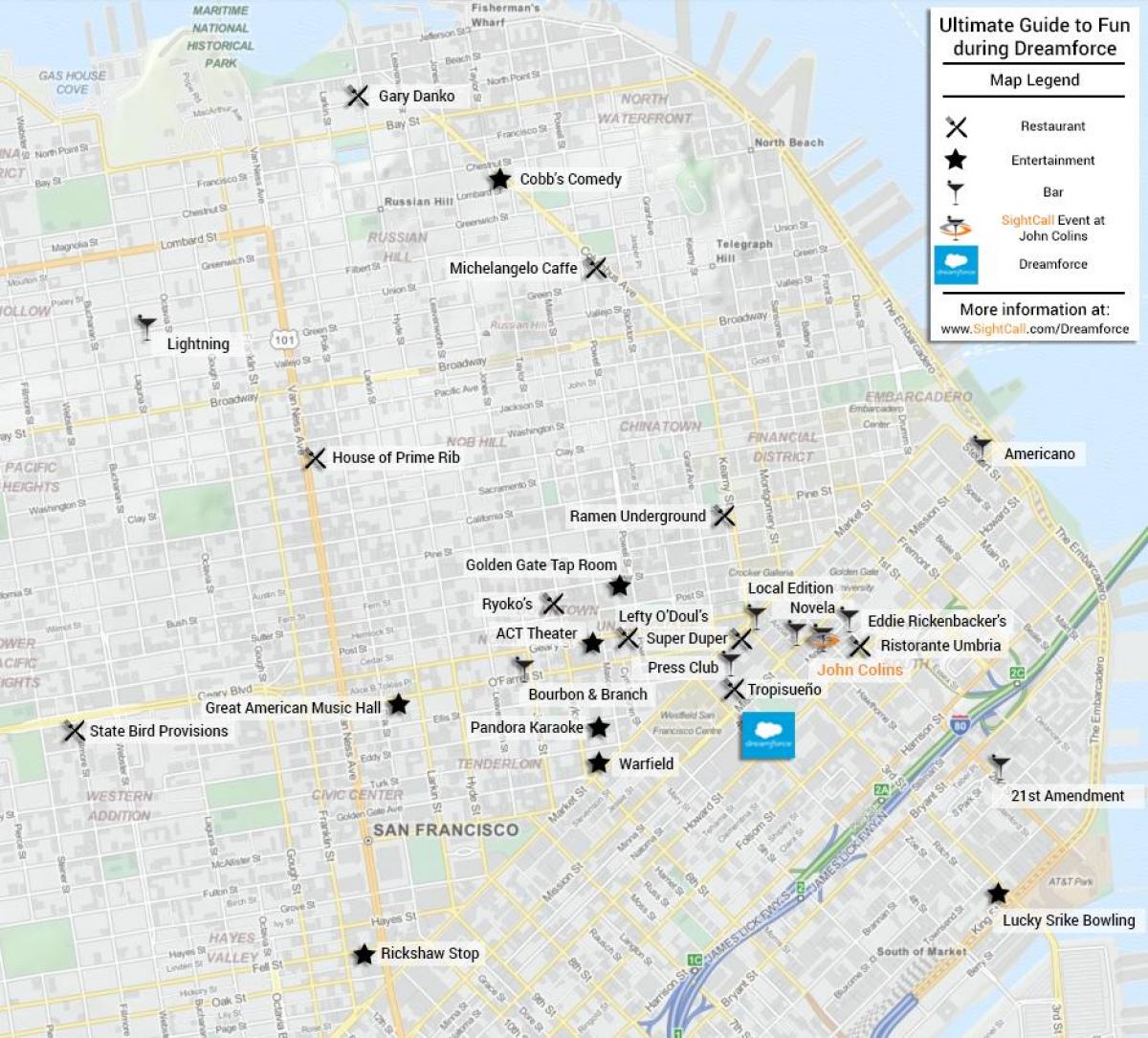 Mapa de San Francisco bar