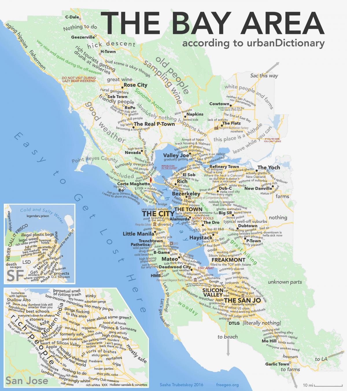 San Francisco bay area mapa de california