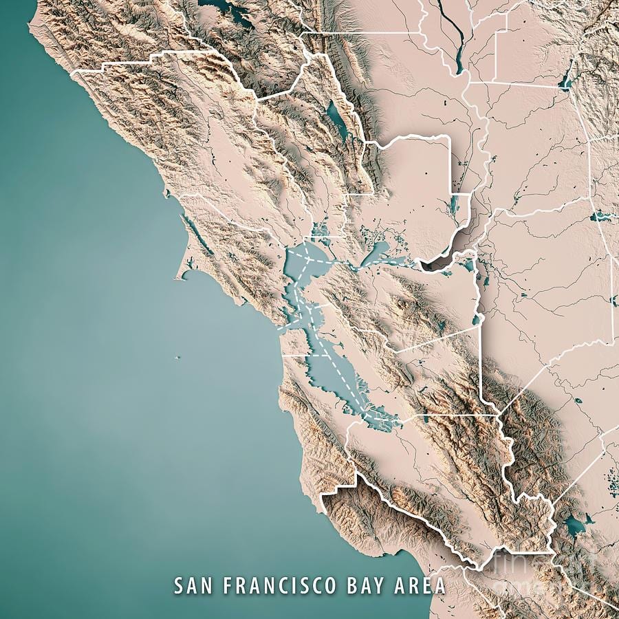 Mapa de San Francisco bay topográfico