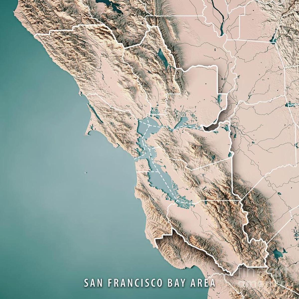Mapa de San Francisco bay topográfico 