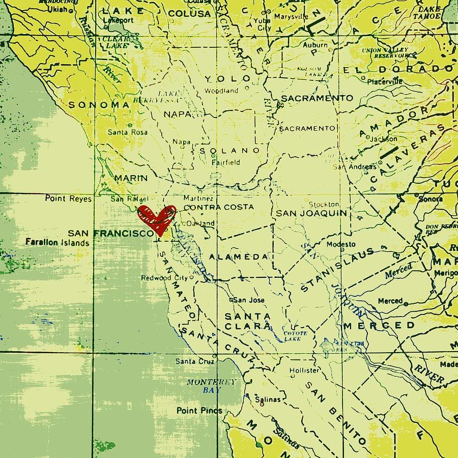 corazóns en San Francisco mapa
