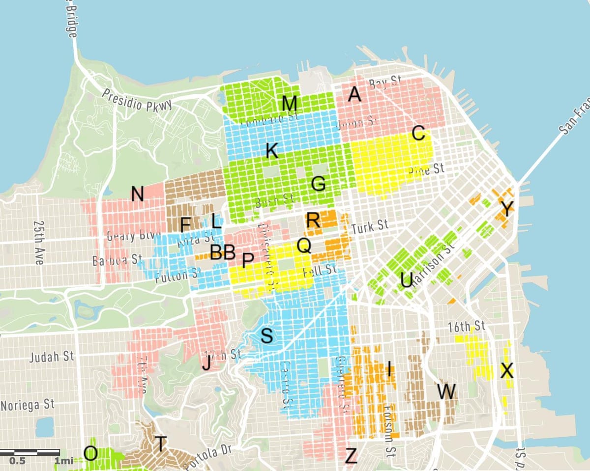 libre de aparcamento na rúa San Francisco mapa