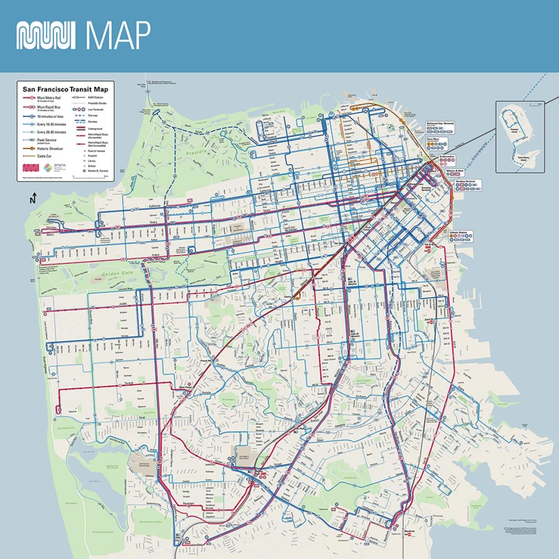 SF muni autobús mapa