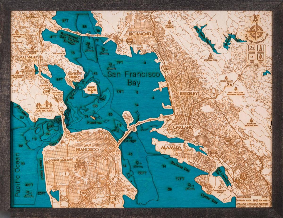 Mapa de San Francisco de madeira