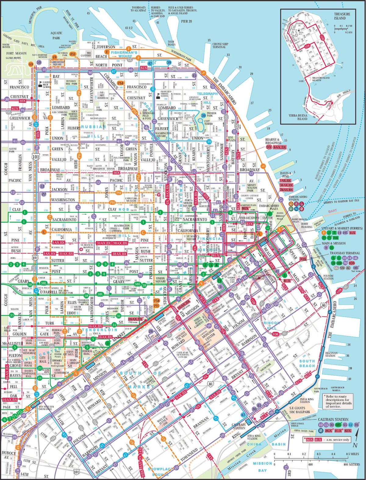 San Francisco de transporte público mapa