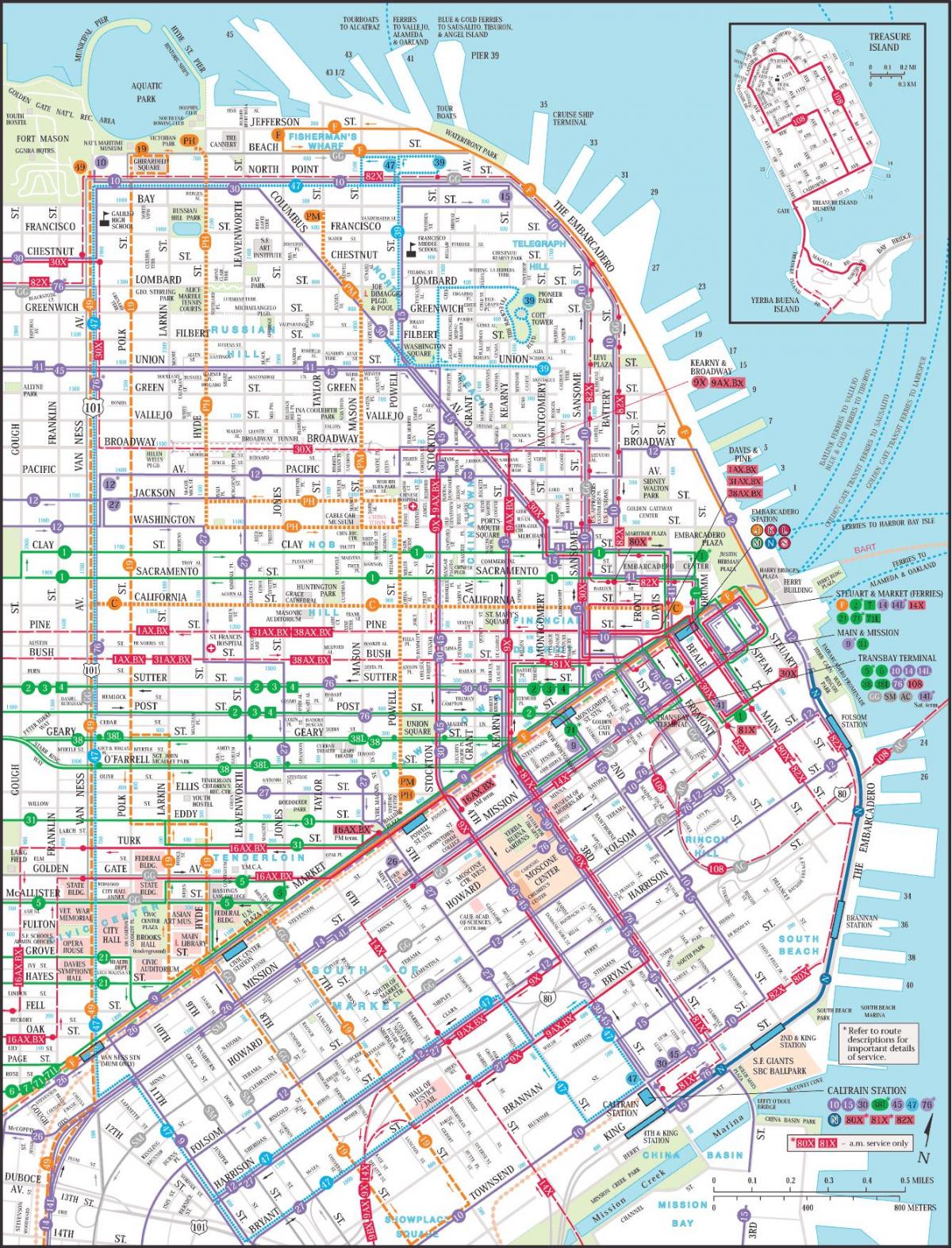 San Francisco de transporte público mapa