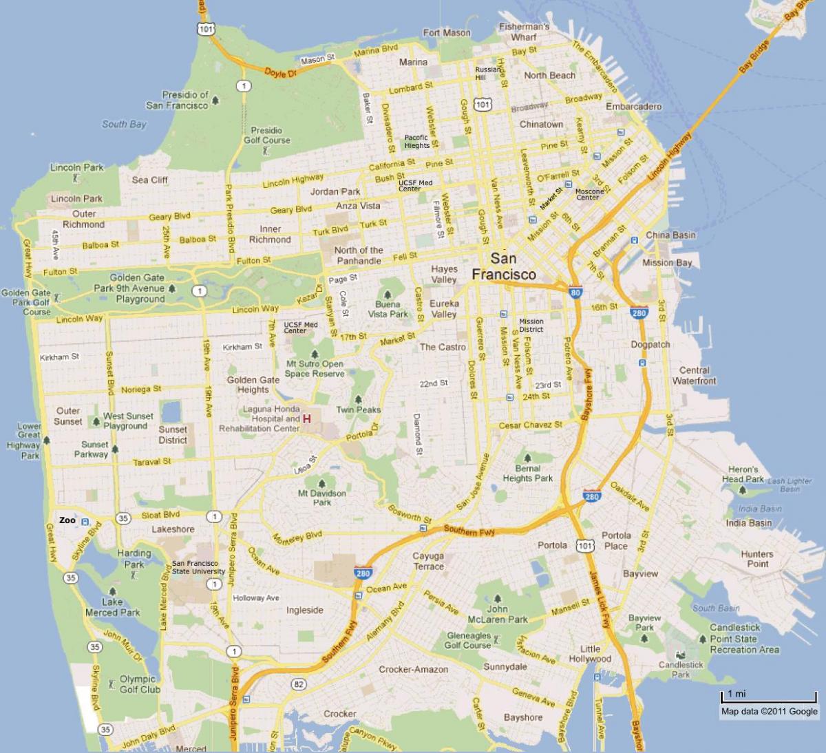 San Francisco vistas mapa