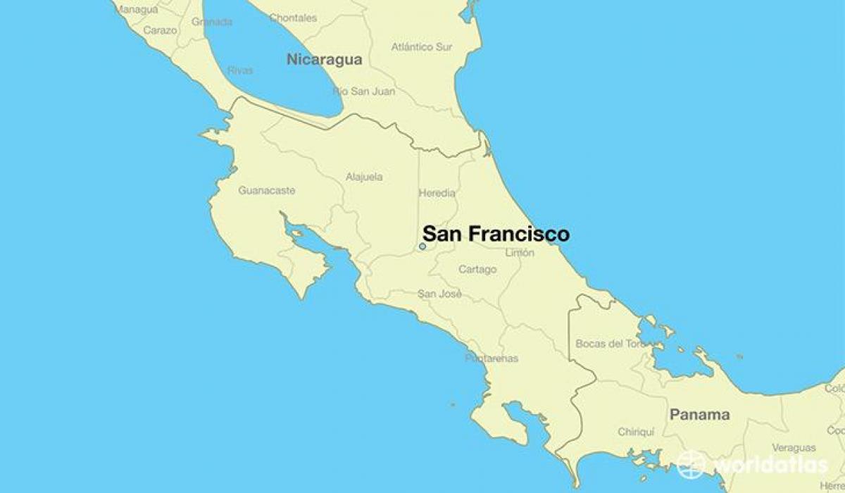 Mapa de San Francisco nun mundo