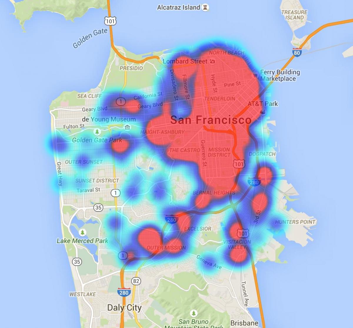 Mapa de San Francisco feces