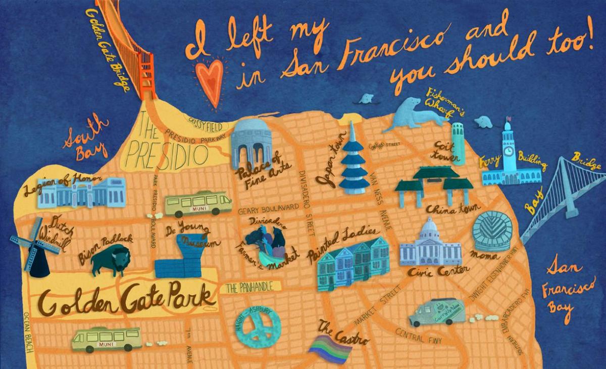 Mapa de San Francisco ilustración