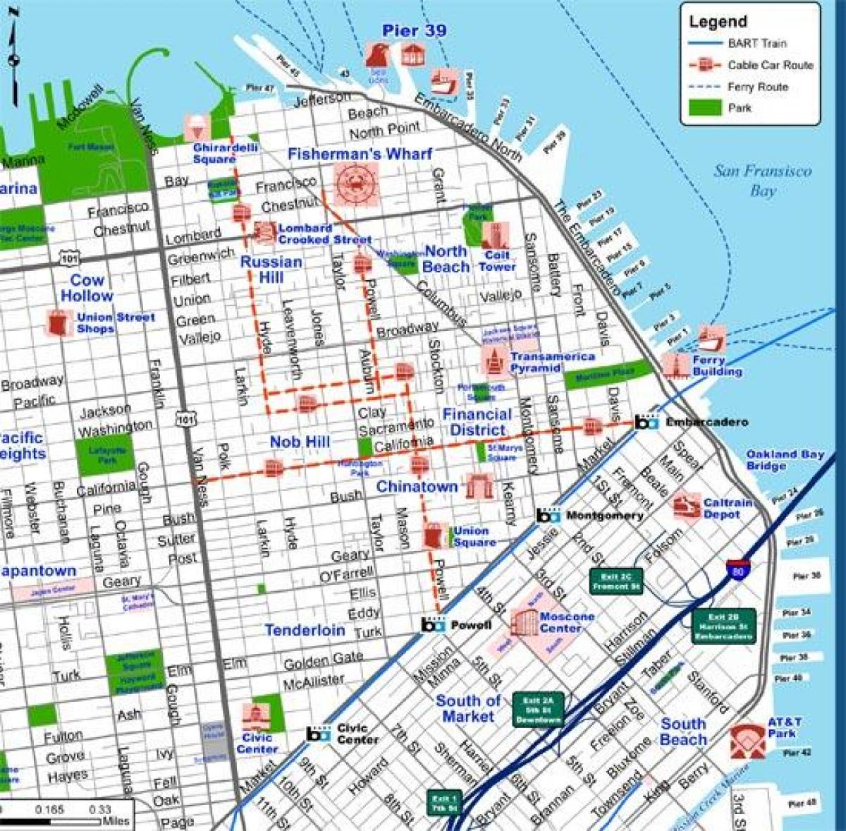 San Francisco cidade mapa turístico