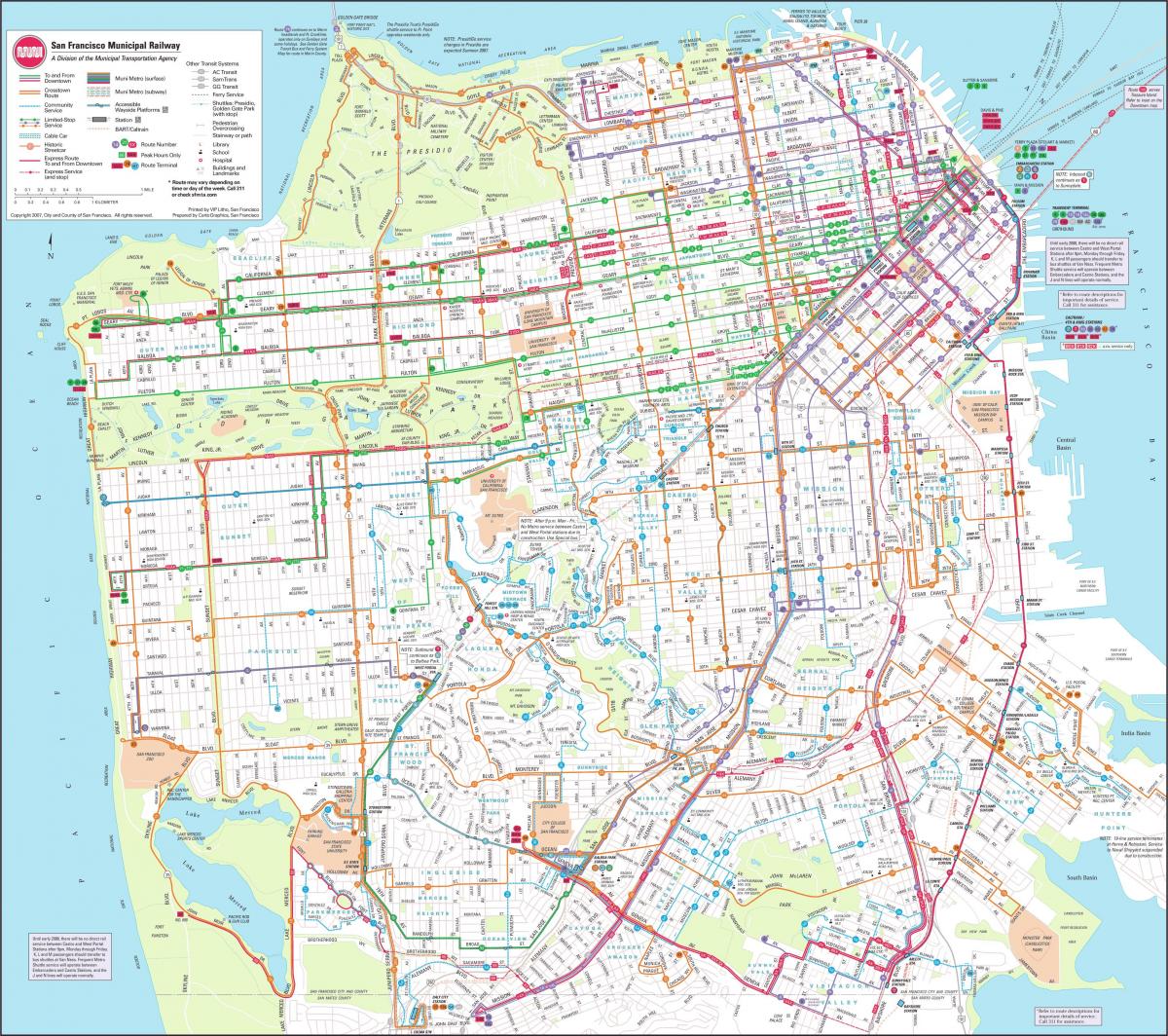 Mapa de San Francisco municipal railway