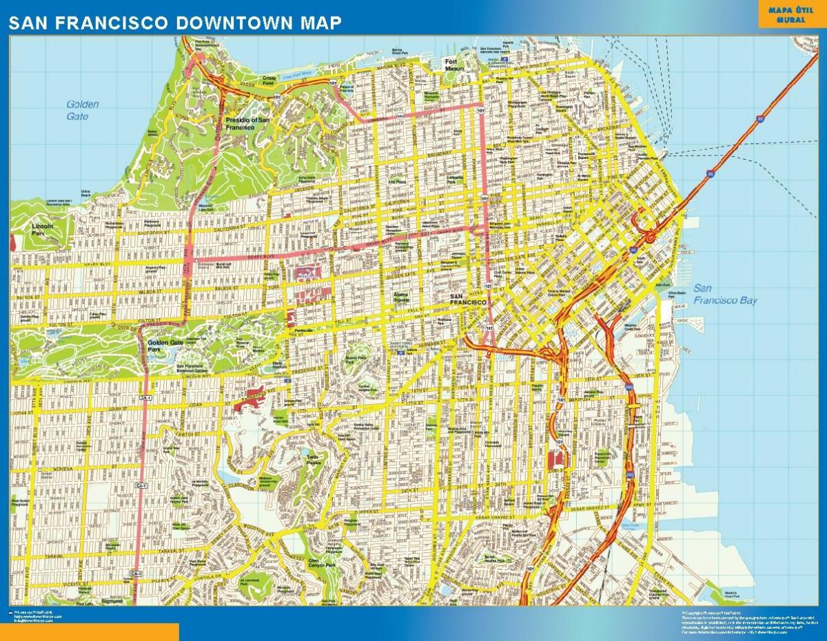Mapa de San Francisco de parede