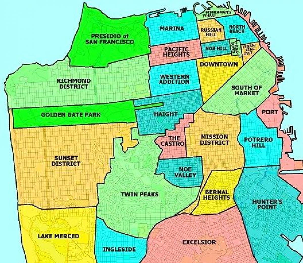 arredores de San Francisco mapa