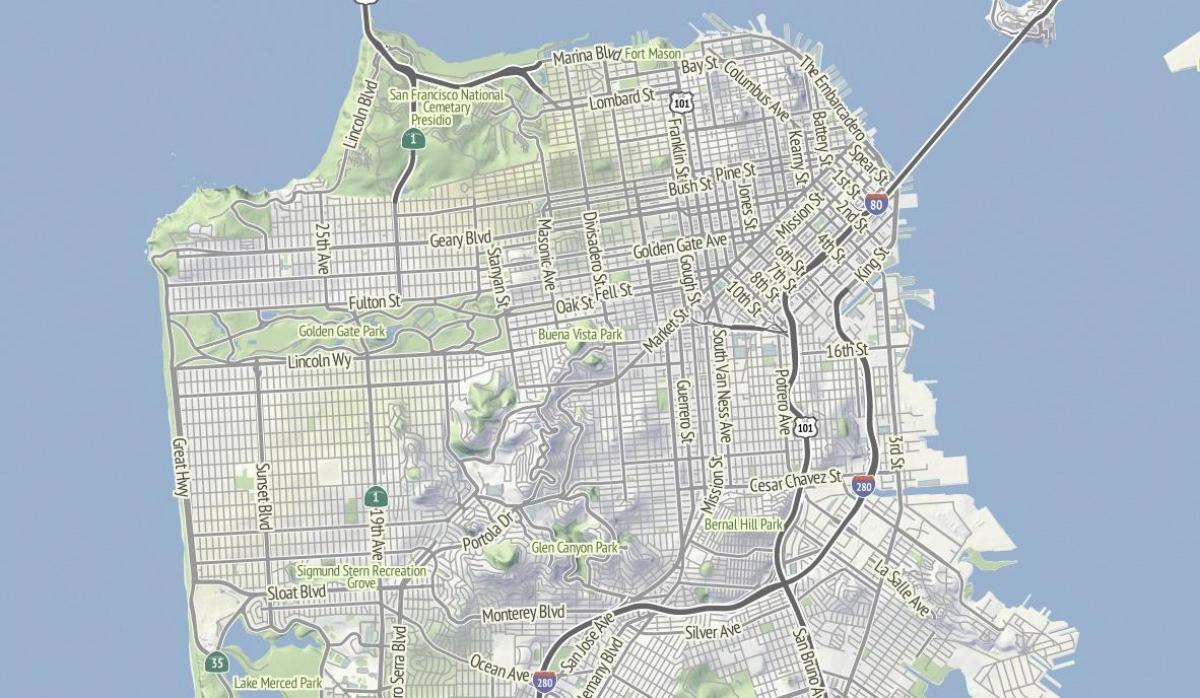 Mapa de San Francisco terreo