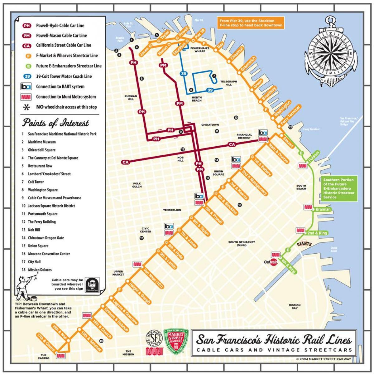 San Fran trolley mapa