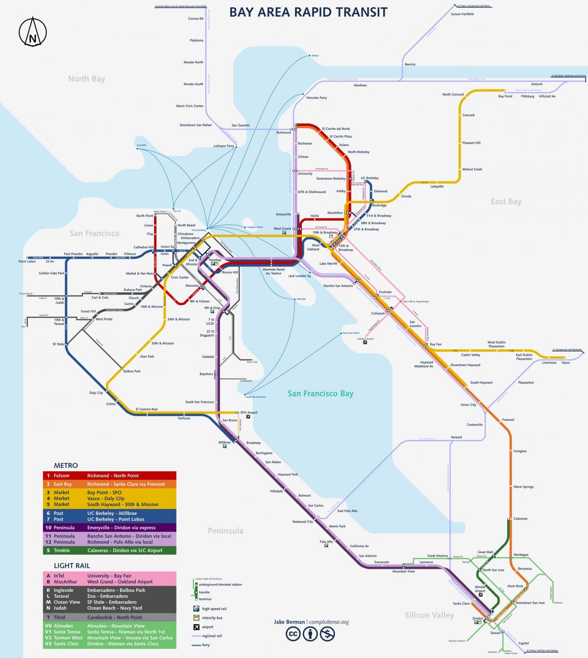 San Francisco metro sistema mapa