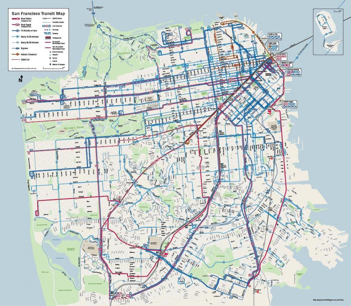 San Francisco sistema de autobuses mapa