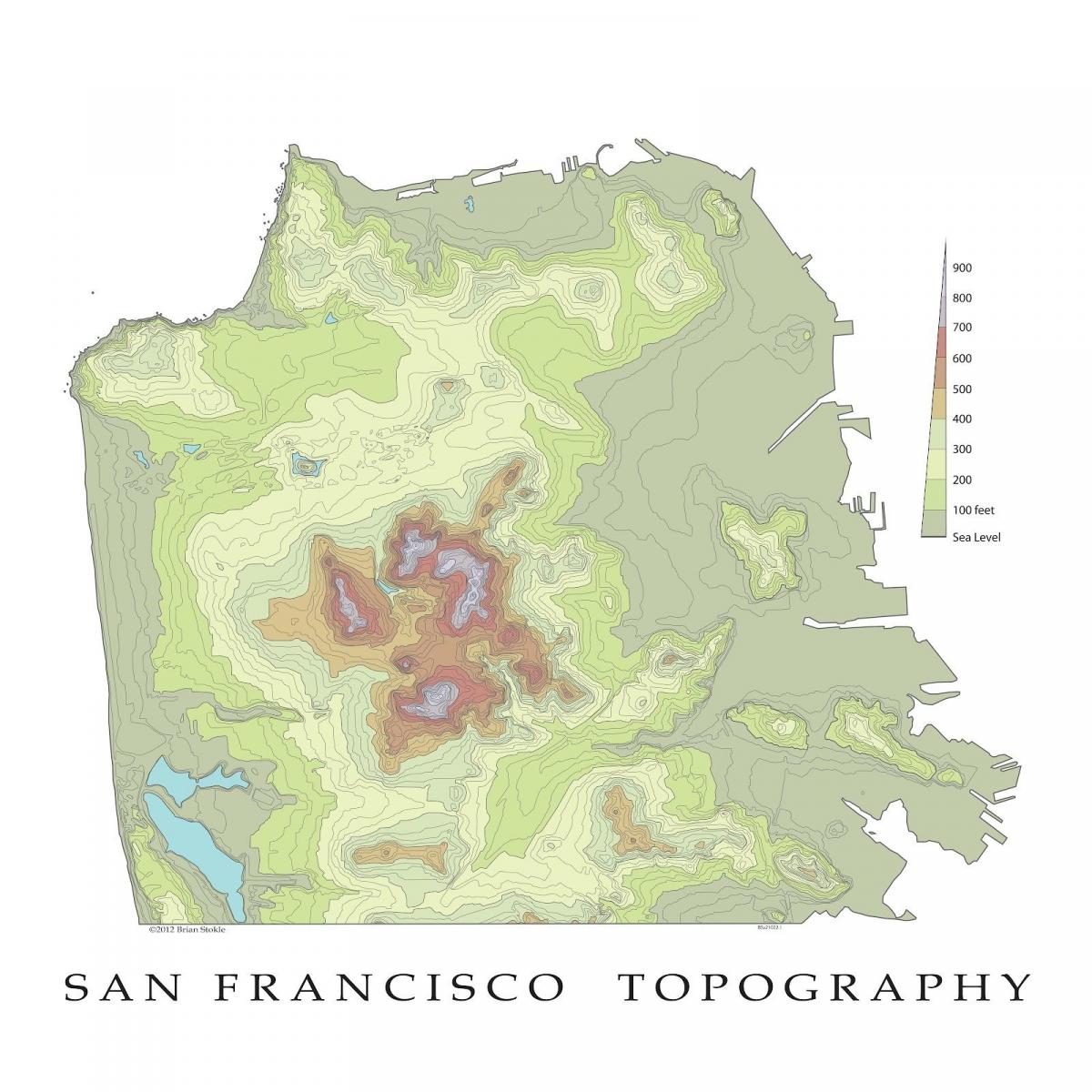 San Francisco mapa topográfico