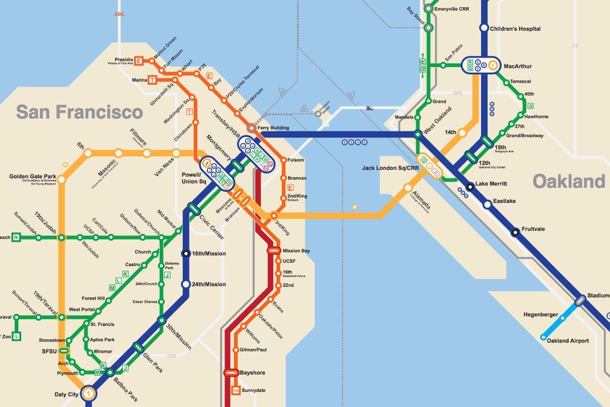 SFO metro mapa
