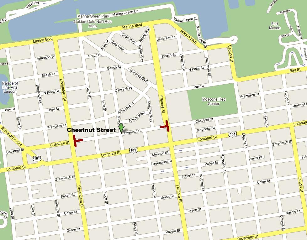 rúa mapa de San Francisco