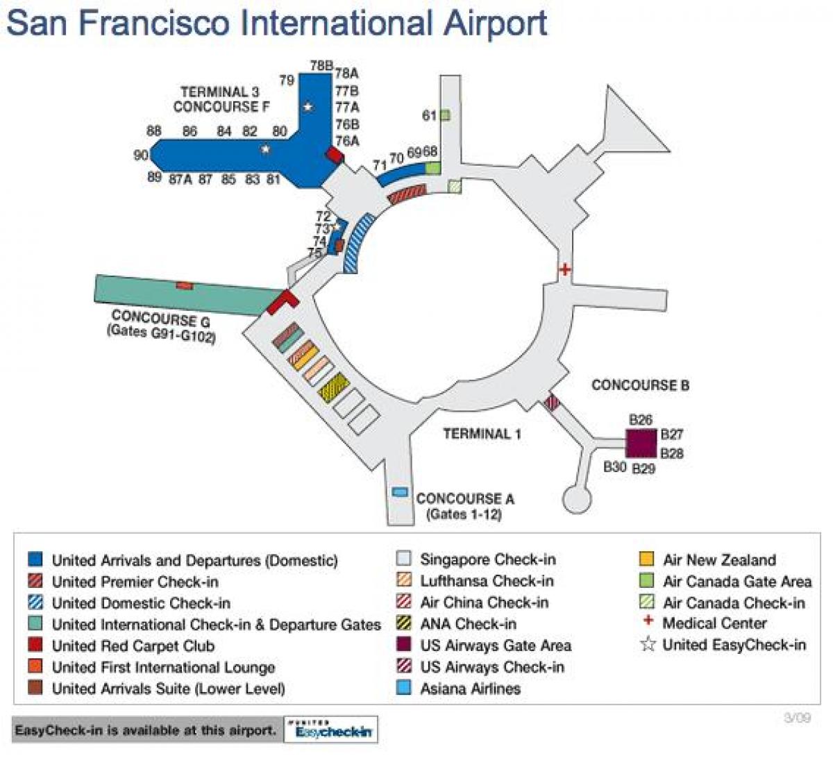 San Francisco aeroporto mapa de estados