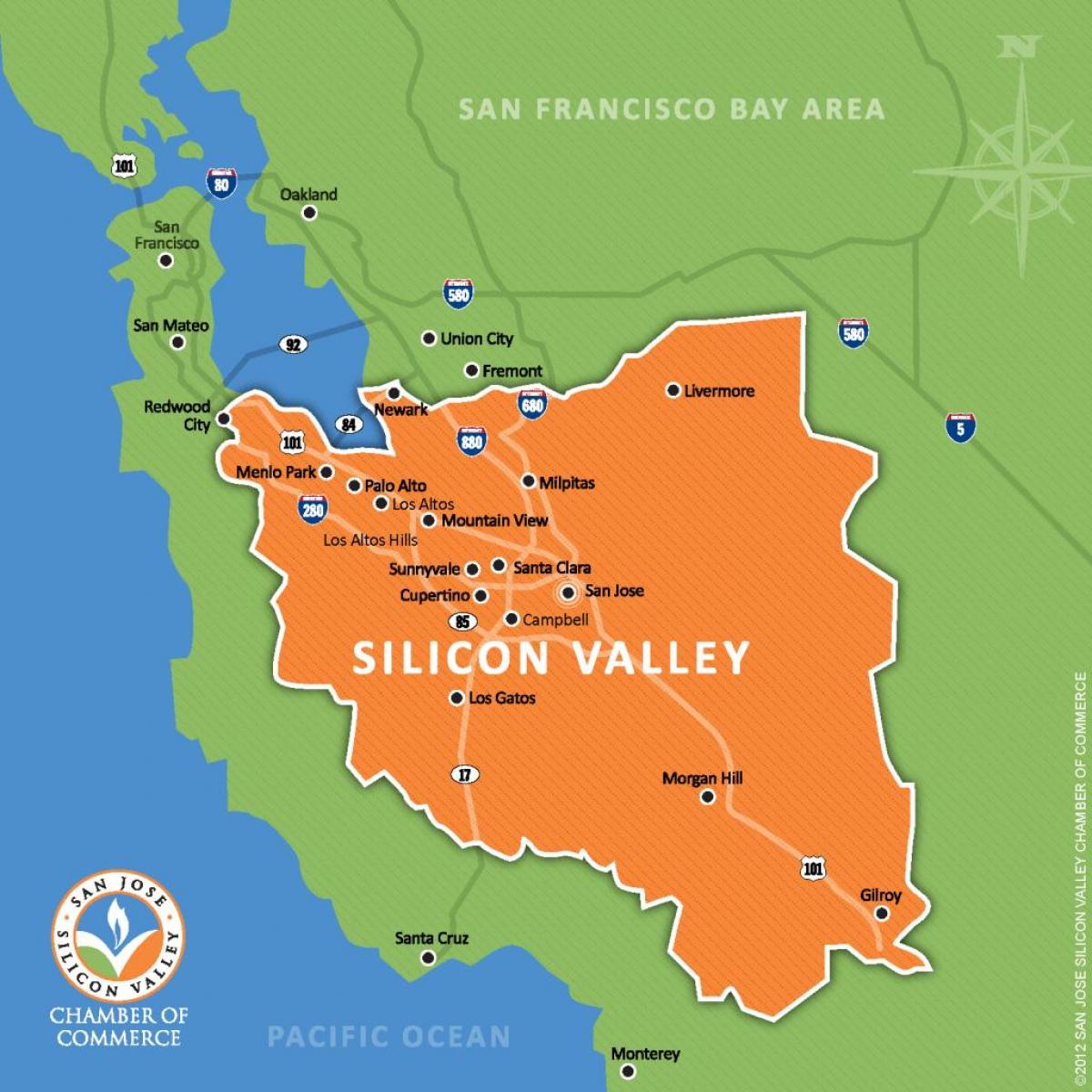 silicon valley no mapa do mundo