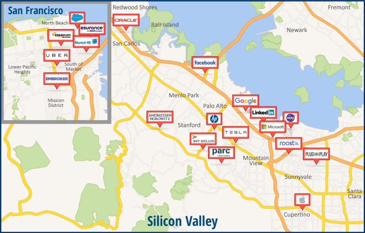 Mapa de silicon valley xira