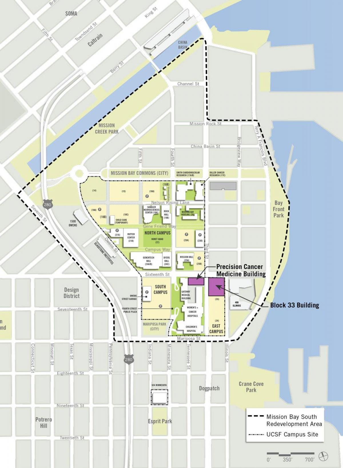 ucSF misión bay campus mapa