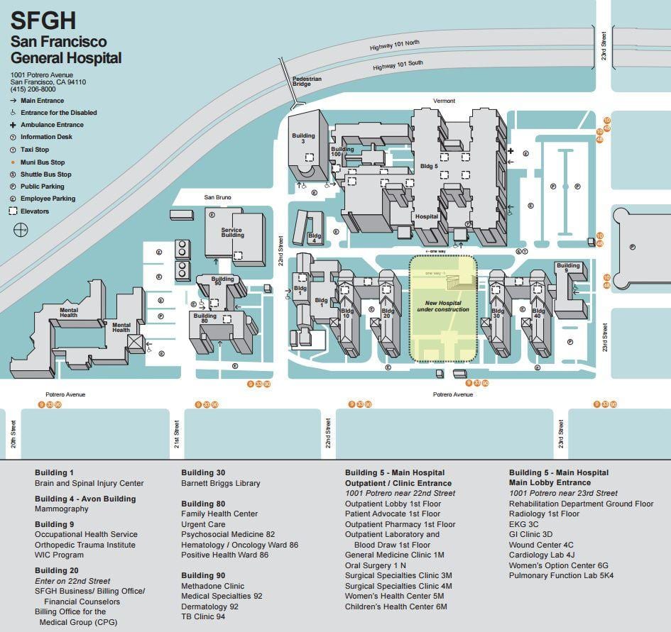 Mapa de ucSF centro médico
