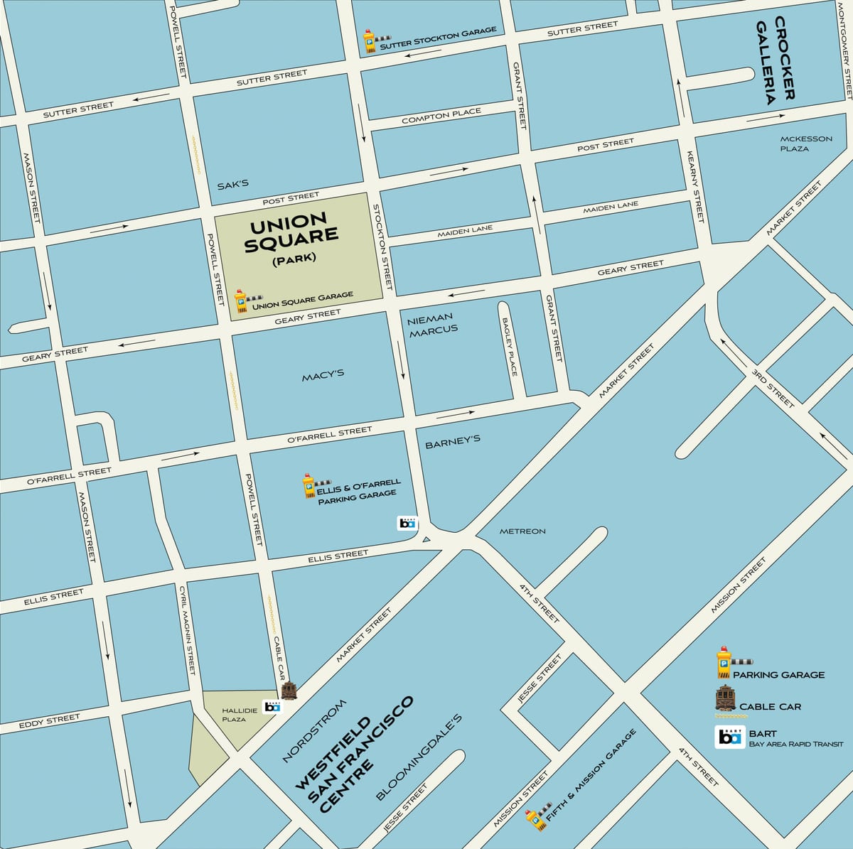 San Francisco de compras mapa