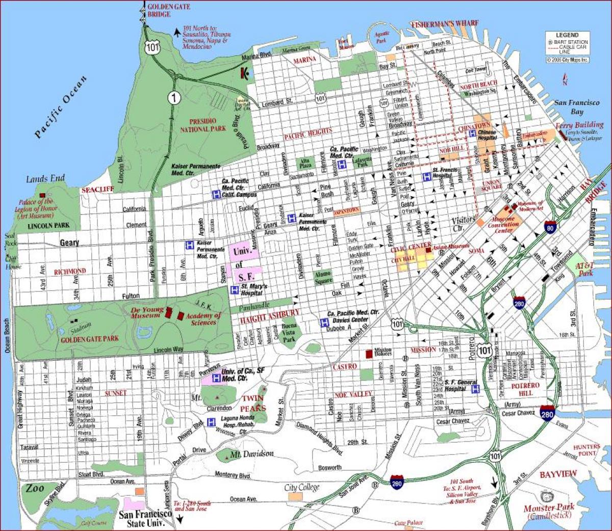 San Francisco va centro médico mapa