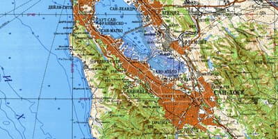 San Francisco bay area mapa topográfico