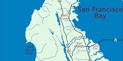 Mapa da baía área península