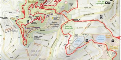 Mapa da baía área de rutas en bicicleta