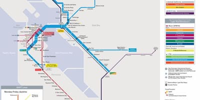 Área da bahía de transporte público mapa