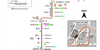 San Francisco autobús 28 mapa da ruta