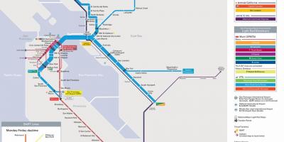 Bart estacións de San Francisco mapa