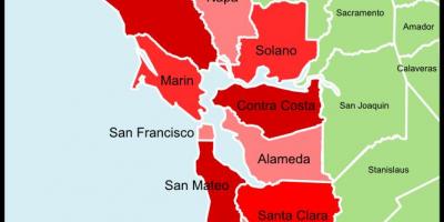 Área de San Francisco bay county mapa