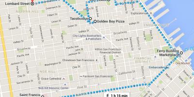 San Francisco chinatown paseo a pé mapa
